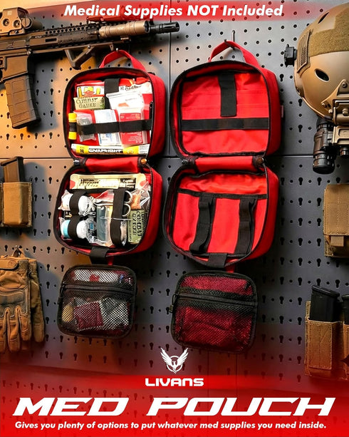 LIVANS Tactical Molle Medical Pouch - Upgraded Size, Large Capacity IFAK Pouch with Detachable Quick Release