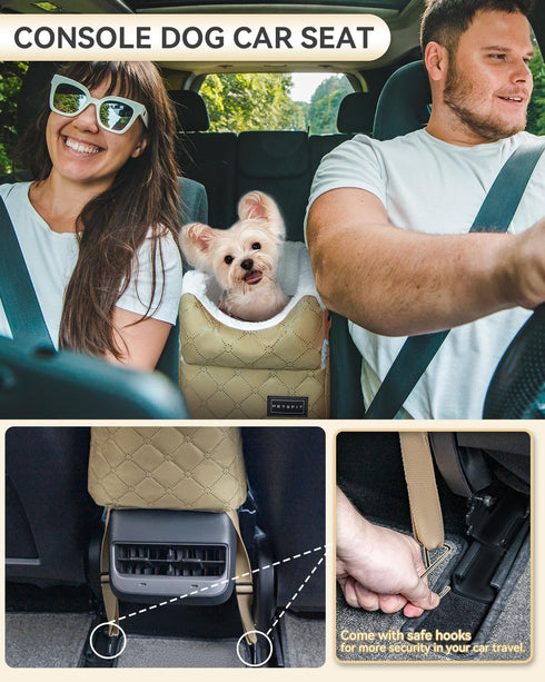 PETSFIT Dog Car Seats for Small Dogs with Safe Protection Hooks, Small Dog Car Seat with Upgraded Safety Tethers