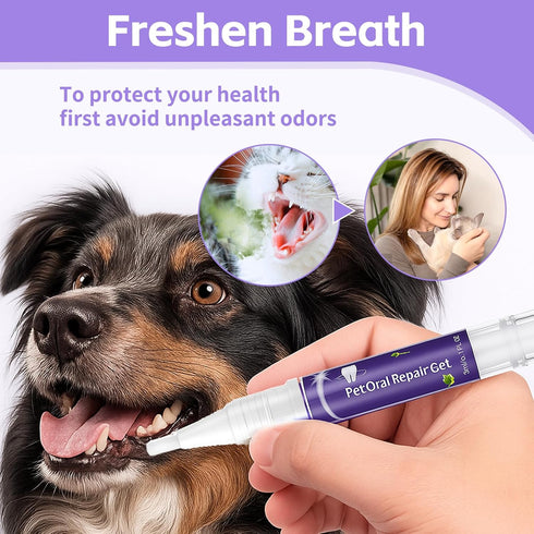Uelkr 6Pcs Pet Oral Repair Gel for Dog, Pet Teeth Care Gel Cleaner Tooth and Fresher Breath, New Pet Oral Restoration