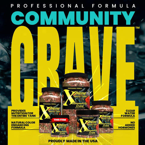 Xtreme Community Crave Flake - Premium Aquarium Food for Tropical & Freshwater Fish, Krill & Spirulina Blend, 1oz