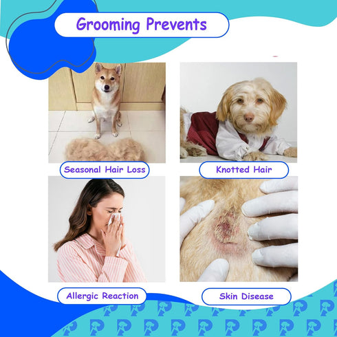 Double-Sided Pet Grooming Tool, Undercoat Rake for Dogs and Cats, Professional Dematting Brush and Shedding Comb