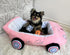 Elvis-Themed Plush Car Pet Bed for Cats - Pink with Musical Pillows
