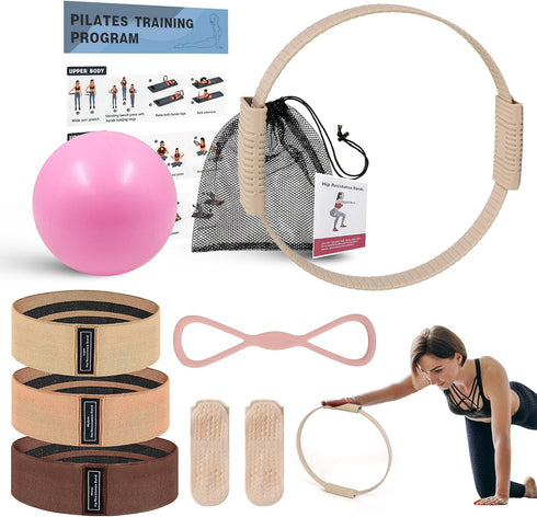 Wavar Pilates Essentials Kit for Women Pilates Equipment with 13.5" Magic Circle