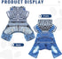 Small Dog Hoodie Clothes - Cute Stripe Shirts Denim Jumpsuit One-Piece Outfit for Small Medium Dogs Cats (Blue, XL)