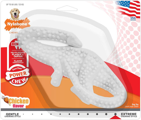 50 (1 Count) Nylabone Power Chew Dental Dinosaur - Dental Dog Toy for Aggressive Chewers - Large Dog Chew Toys