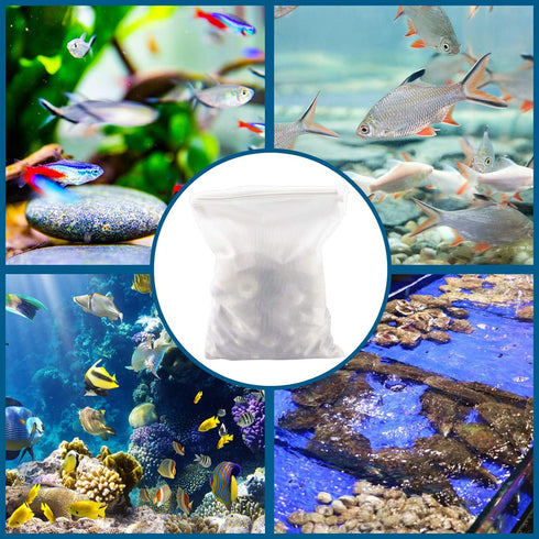 Media Bags for Aquarium, 10 PCS Extra Fine Mesh Reusable Nylon Net Filter Bags with Plastic Zipper, 7.9 x 5.5 Inch