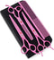 Purple Dragon 7.0 inch Pink 3PCS Pet Grooming Scissors Cat Dog Hair