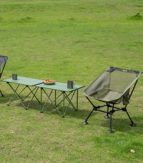 iClimb Ultralight Compact Camping Folding Table with Carry Bag (Green - L)