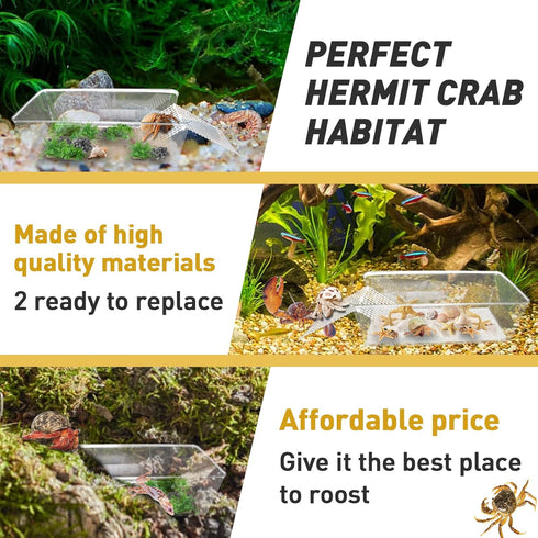 Iffitya 2 Packs Large Hermit Crab Water Tank - Ideal Hermit Crab Pool and Tank Combination - Hermit Crab Water Tank