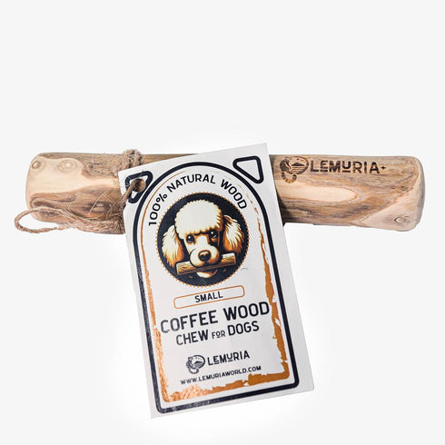 LEMURIA Coffee Wood Dog Chew Stick Toy, Natural Durable Real Wooden Bone Sticks for Dogs, Small