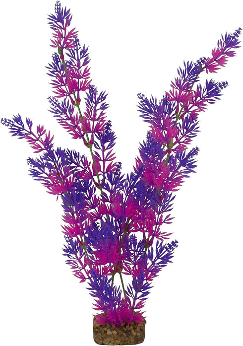 GloFish Plant Aquarium Décor - Purple and Pink Extra-Large Fluorescent Under Blue LED Light