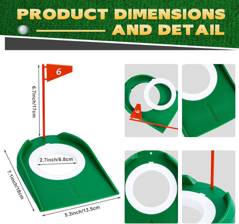 Sotiff Golf Putting Practice Cup, Training Aids with Plastic Flag for Adult Indoor Outdoor Practice
