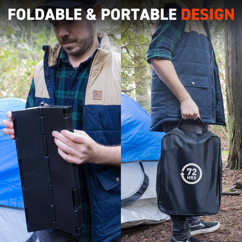 72 HRS 12 Portable Collapsible Camp Toilet - Extra Large, Lightweight & Sturdy (With Toilet Bags)
