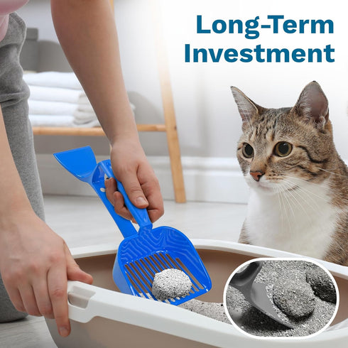 SCRAPE 'N' SCOOP Cat Litter Clump Remover with Sifter, 2 in 1 Litter Box Scooper & Scraper Tool