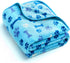Allisandro Luxurious Dog Blanket, 350 GSM Microplush Fleece for Small Medium Large Dogs & Cats, Blue Paw & Bone, 40" x