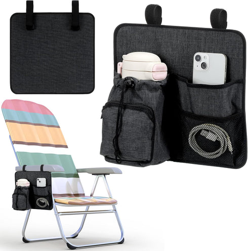 Cosblank Beach Chair Cup Holder Attachment Nylon Chair Drink Holder Phone Water Bottle