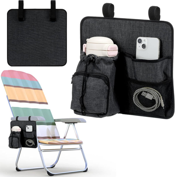Cosblank Beach Chair Cup Holder Attachment Nylon Chair Drink Holder Phone Water Bottle