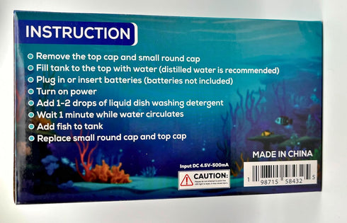 c & d pets Cute Mini Fish Tank by - Small Aquarium with Moving Artificial Fish, Toy Fish Tank for Kids, Babies