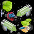 6 Pcs Acrylic Tube Tunnel for Betta Fish, Hollow Cave with Leaf Pad for Aquarium Decor