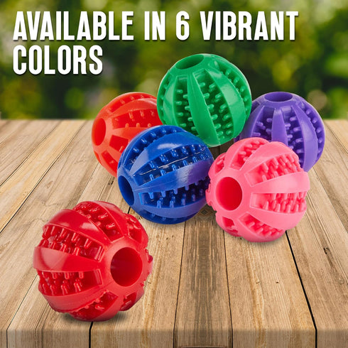 Fillable Treat Ball for Dogs, 1.5" Puppy Puzzle Balls for Teething Dogs - 6 Pack for Small Breeds