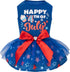 cyeollo 4th of July Dog Dress, Tulle Skirts for Small Dogs, Patriotic Outfits with Bowtie, Blue, Size S
