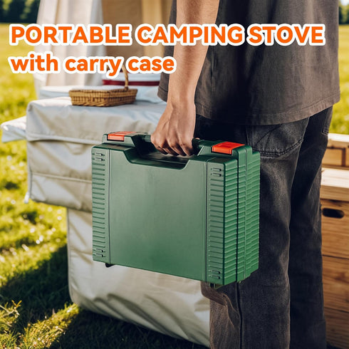 ONLYFIRE Portable Camping Stove with Carry Case, 4000W Power Butane Stove, 3 Burners for Camping, Hiking, RV Trip