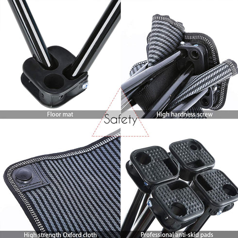 220 lbs, Mini Chair Folding Camping Stool Outdoor Portable Stools Lightweight with Carry Bag, Support Black