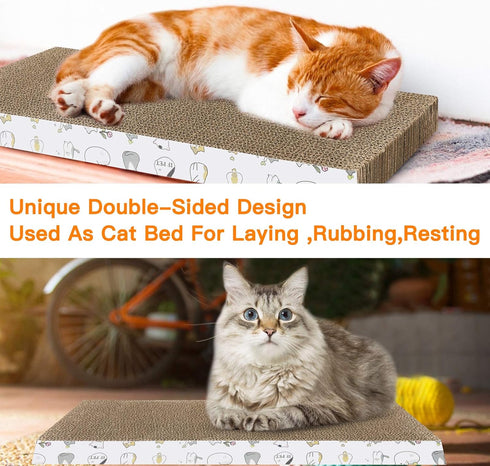 Cat Scratcher 4 PCS, Reversible Scratching Pad, Durable Scraper with Unique Texture Design