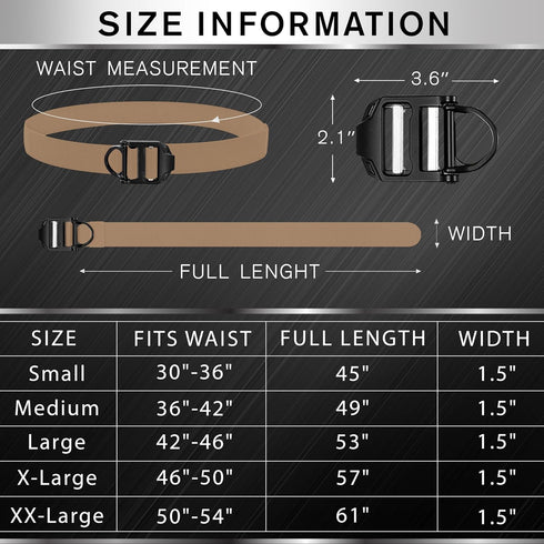 TECEUM Tactical Belt – Coyote B4 S, Heavy-Duty Military Work Hiking Rigger Utility EDC Men’s Belts with Quick-Release