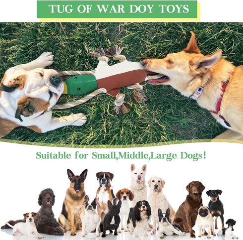Lesmeet Upgraded Duck Dog Toys for Aggressive Chewers, Interactive Tug of War Toy for Small Medium Large Breeds