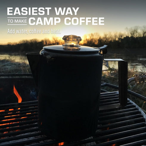 Bozeman [9 COLETTI Black Percolator Coffee Pot Camping Coffee Pot Americas Sleekest Percolator NO Aluminum or Plastic
