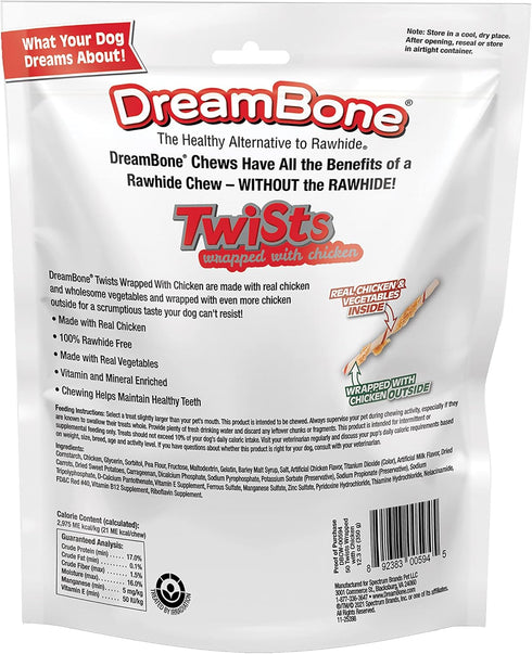 50 Count DreamBone Twist Sticks, Wrapped With Real Chicken, Rawhide-Free Chews For Dogs