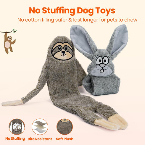 HGB No Stuffing Dog Toys for Aggressive Chewers, Squeaky Crinkle Plush Dog Toys to Keep Them Busy & Puppy Teething