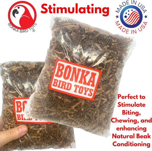 Bonka Bird Toys 1574 Natural Crinkle Paper Foraging Bird Craft Basket Shred