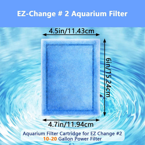 8 Pcs Aquarium Filter #2 Cartridge,Compatible for Aqua Tech 10-20 Power Filters,Replacement for EZ-Change No.2