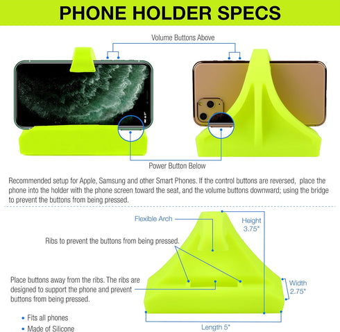 Phone Holder for PM5 Monitors of Concept 2 Rower, SkiErg, BikeErg - Silicone Smartphone Cradle for Rower Accessories