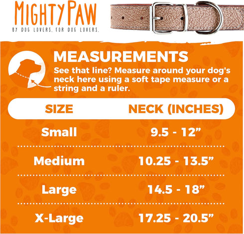 Mighty Paw Dog Lite Collar - Genuine Distressed Real Leather Collar - Modern Designer Look Buckle Collar - Strong Dog Collar - Ultimate Dog Comfort - Premium Dog Collar for All Dog Breeds (Lite Brown)