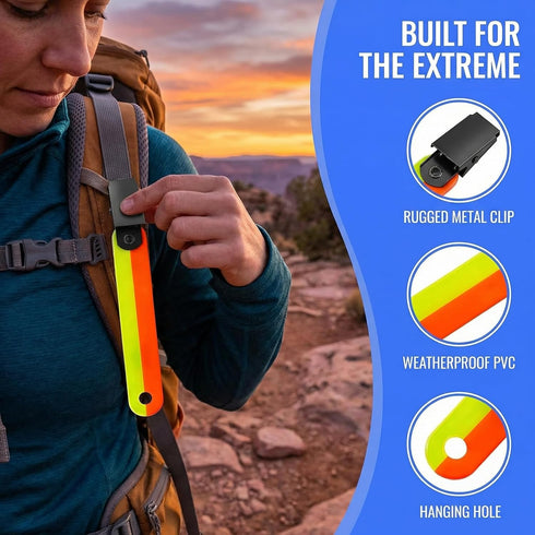 48-Pack 4" Little World High Visibility Reflective Trail Markers - Fluorescent Orange Clips for Hunting, Hiking