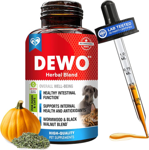 Natural Intestinal Defense for Dogs & Cats – Herbal Cleanse with Wormwood, Black Walnut – Promotes Healthy Gut Balance