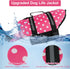 HAOCOO Dog Life Jacket Vest Saver, Safety Swimsuit Preserver, Pink Polka Dot, XXS