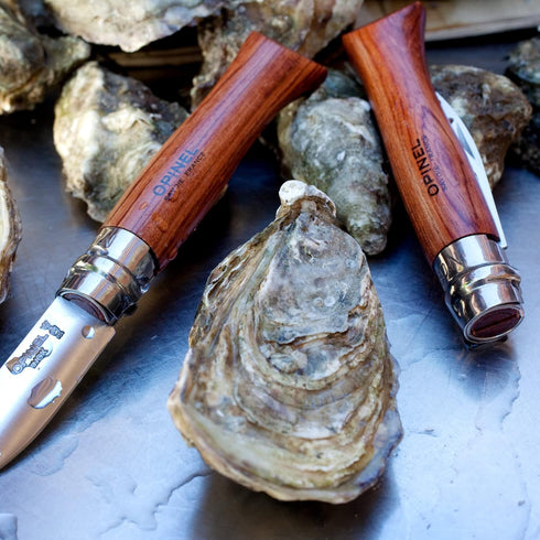 Opinel No.09 Stainless Steel Folding Oyster & Shellfish Knife with Padouk Handle