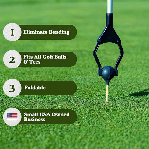 V2.0 Golf Ball Teeing Aid Device For Seniors | Golf Ball Dispenser Eliminates Bending | Motorless Golfing Dispenser