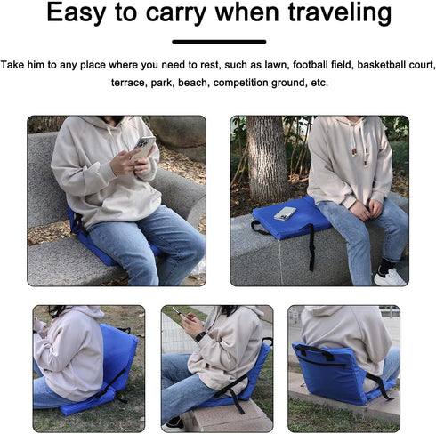 14.96 13.39 1.57IN Stadium Seats, x x Folding Chair Cushion with Lumbar and Back Support Portable Folding Reclining