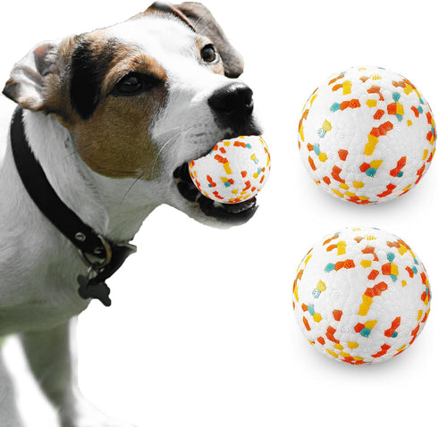 Indestructible Dog Toy Ball for Aggressive Chewers, Durable High Elasticity Interactive Ball for Training (2.5in, 2pcs)