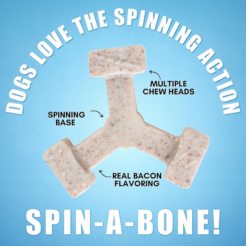 Bullibone Nylon Dog Chew Toy - Spin-a-Bone Interactive Toy that Improves Oral Health