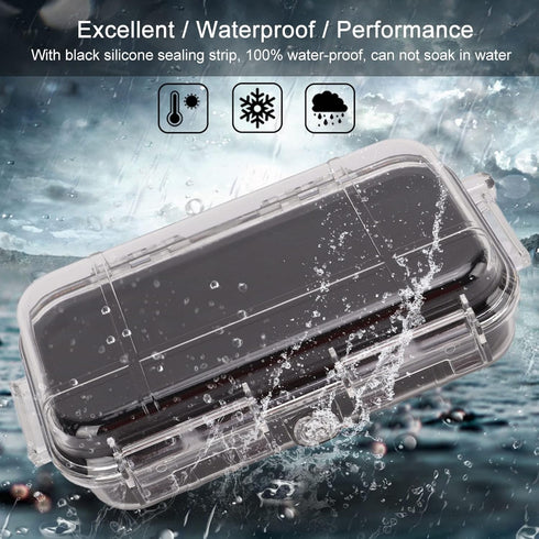 Waterproof Survival Storage Box, Plastic Shockproof Box with Shock Absorption Liner, Transparent Outdoor Dry Airtight
