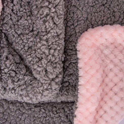 DG Plush Fleece Receiving Blanket for Dog, Cat, Pet - Soft & Warm, Travel & Outdoor, Baby Pink (24" x 32")