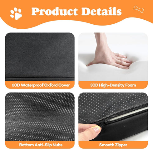 Bhyhok 3.14 Inch 600D (53.8 24 Inch) Waterproof Dog Mat for Car Backseat Thick Non-Slip Backseat Pet Mat with Oxford