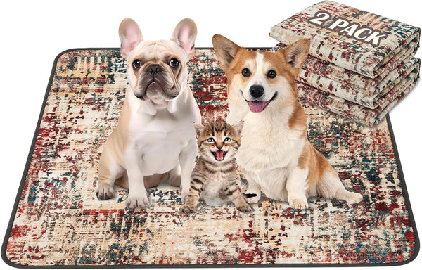 Qeils Washable Pee Pads for Dogs, 2 Pack Reusable Puppy Pads 36"x41"