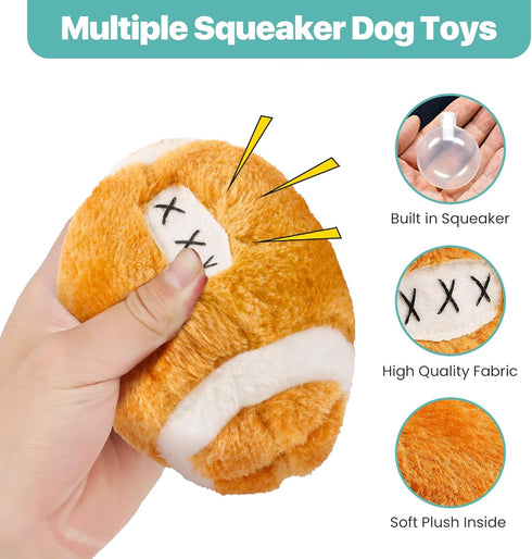 SPOT 4.5" Plush Football Dog Toy with Squeaker | Soft, Plush Fabric Football Squeak Toy for Small and Large Dog Breeds
